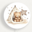 Wandlamp rond – schattig beertje in tipi voor sfeervolle kinderkamer