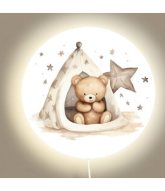 Bi&li creaties Wandlamp  | Beertje in tipi