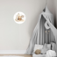 Round wall lamp – cute bear in teepee for a cozy kids’ room