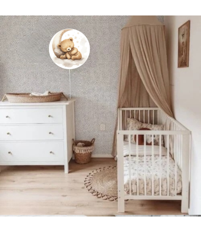 Wandlamp – schattig beertje op de maan voor sfeervolle kinderkamer