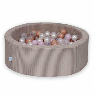 Mimii Piscine à balles avec 200 balles en velours côtelé | Rose