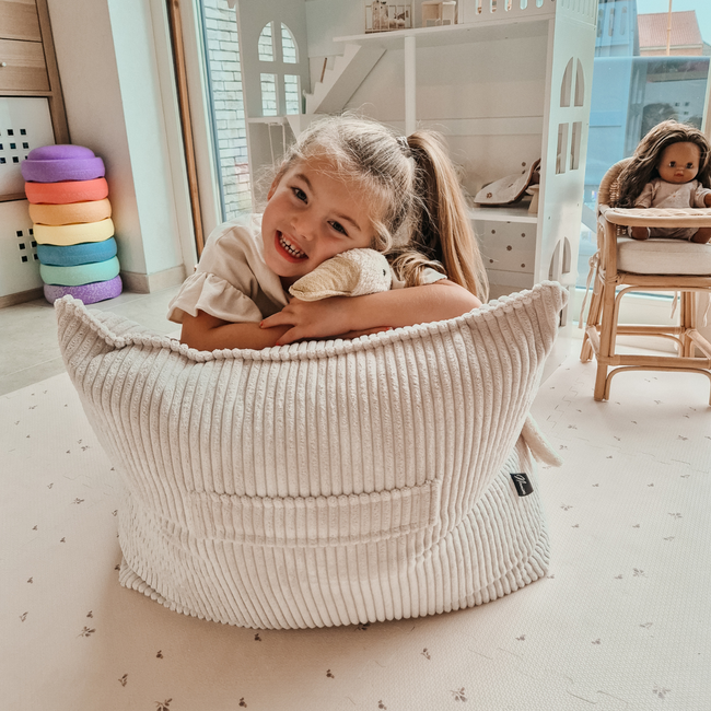 Beanbag in corduroy fabric | Beige | Comfortable and stylish