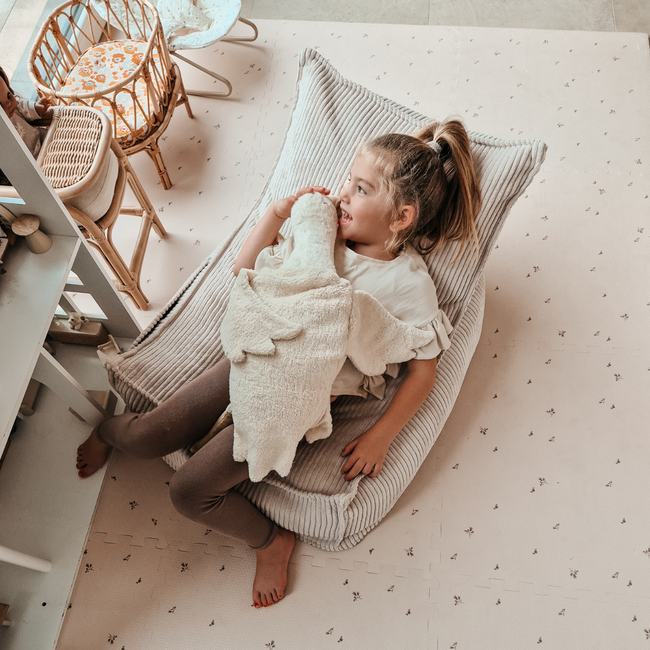 Beanbag in corduroy fabric | Beige | Comfortable and stylish