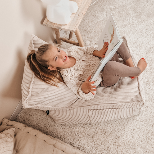 Beanbag in corduroy fabric | Beige | Comfortable and stylish
