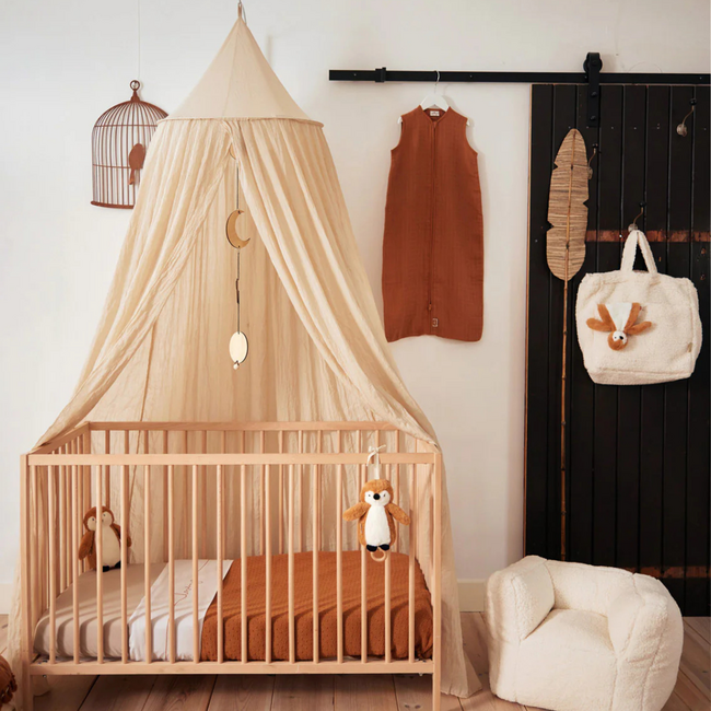 Canopée Vintage couleur nougat chaude, élégante pour la chambre d’enfant