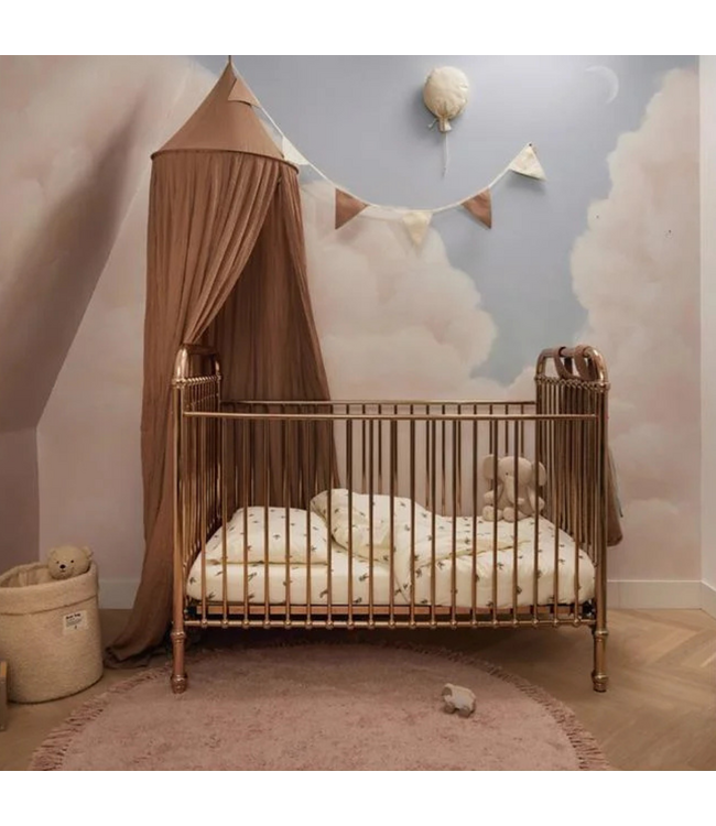 Vintage klamboe van luchtig katoen in de kleur Biscuit