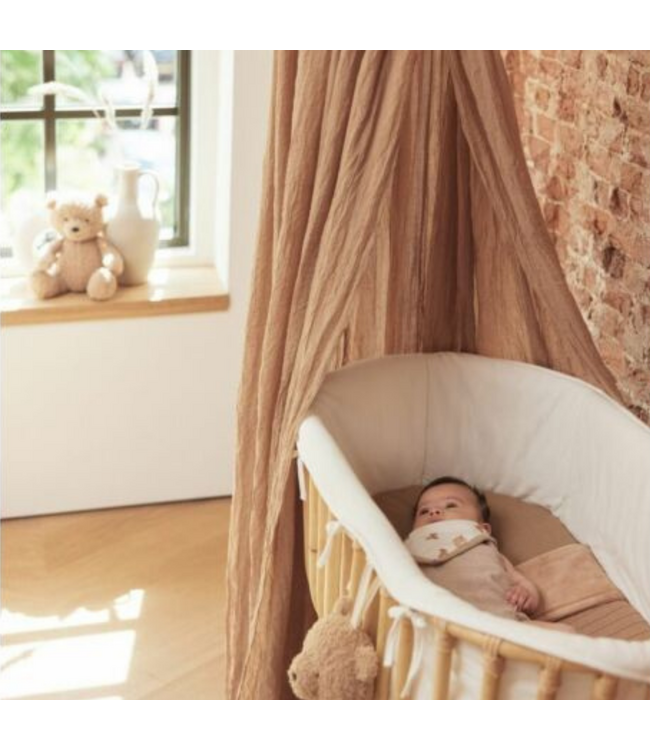 Vintage klamboe van luchtig katoen in de kleur Biscuit