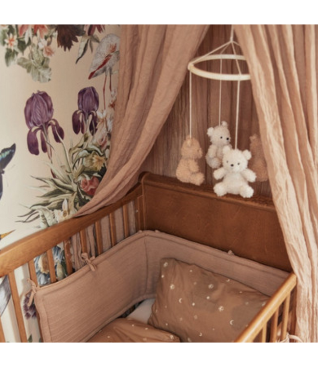 Vintage klamboe van luchtig katoen in de kleur Biscuit