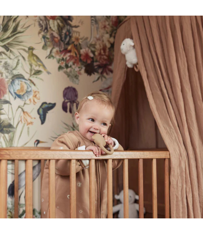 Vintage klamboe van luchtig katoen in de kleur Biscuit