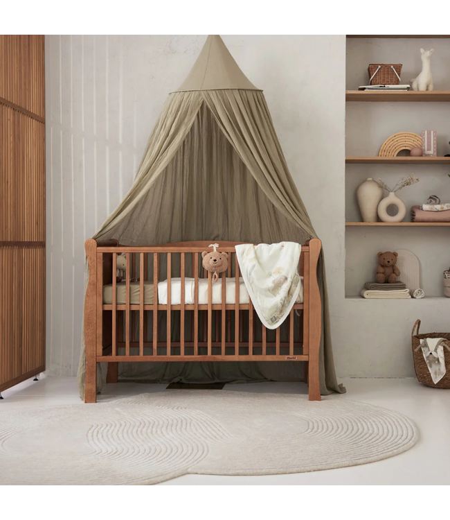 Vintage klamboe van luchtig katoen in de kleur Olive green