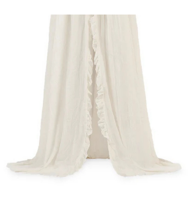 Vintage klamboe met ruches van luchtig katoen in de kleur Ivory