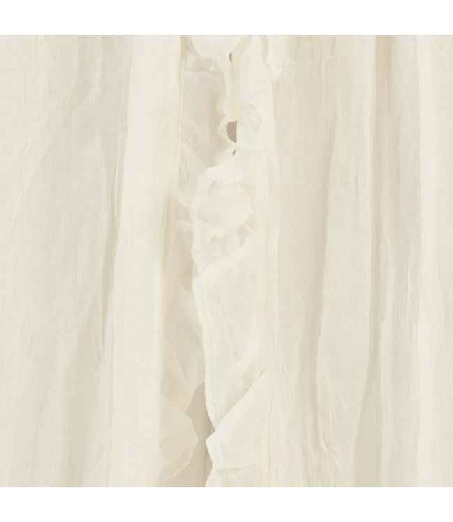 Vintage klamboe met ruches van luchtig katoen in de kleur Ivory