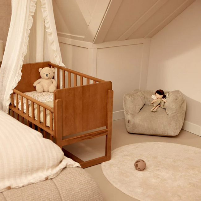 Kinderfauteuil van zacht corduroy in stijlvolle Olive green kleur