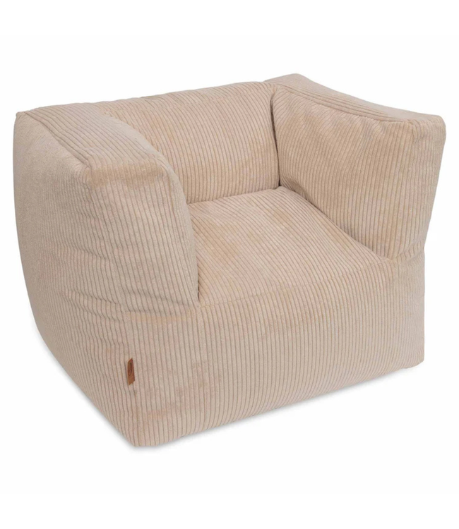 Kinderfauteuil van zacht corduroy in stijlvolle Naturel kleur