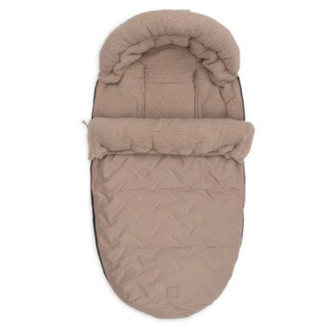 Soft and stylish footmuff for stroller or pushchair – Embossed Milky Coffee
