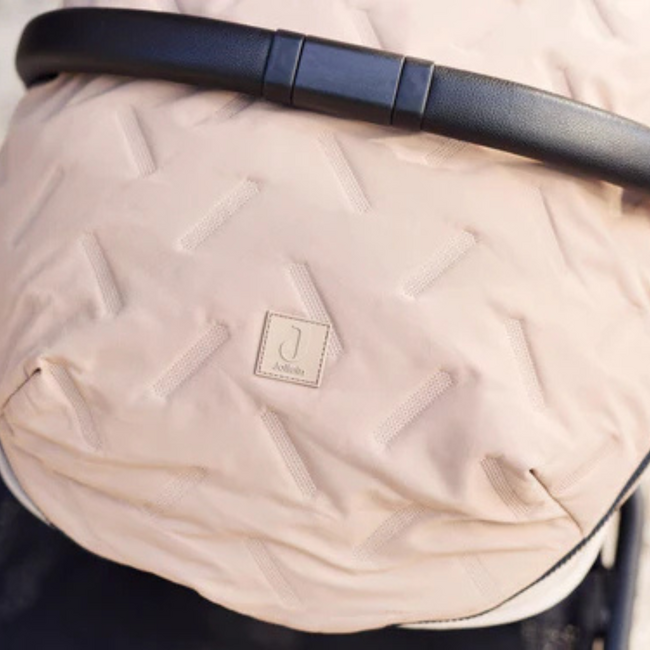 Soft and stylish footmuff for stroller or pushchair – Embossed Milky Coffee