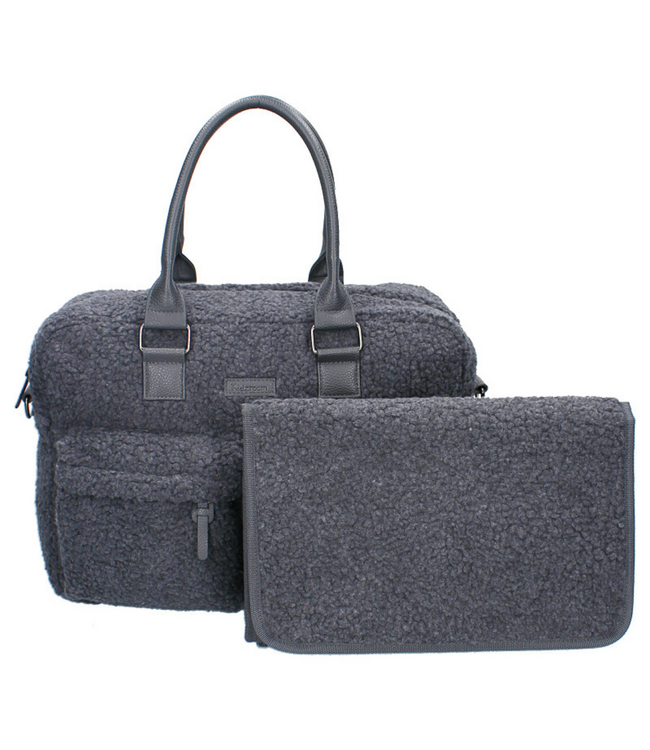 Luiertas Care Hello Little One in grijs – ruime teddy tas voor onderweg