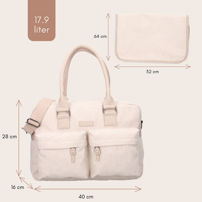 Care Diaper Bag Dream and Love in Beige – spacious teddy bag for on the go