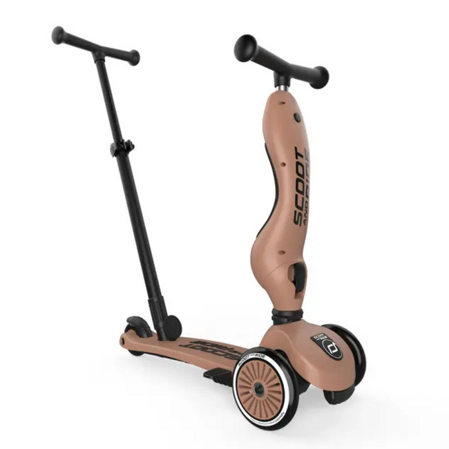 Kinderroller 2-in-1 Highwaykick 1 Push & Go in Mocha – schieb- und fahrbar, verstellbar und sicher