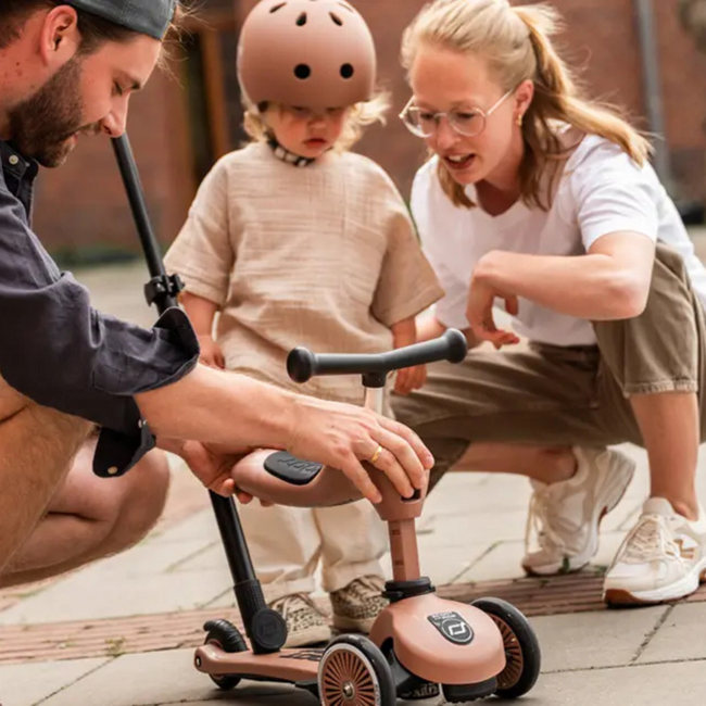 Kinderroller 2-in-1 Highwaykick 1 Push & Go in Mocha – schieb- und fahrbar, verstellbar und sicher