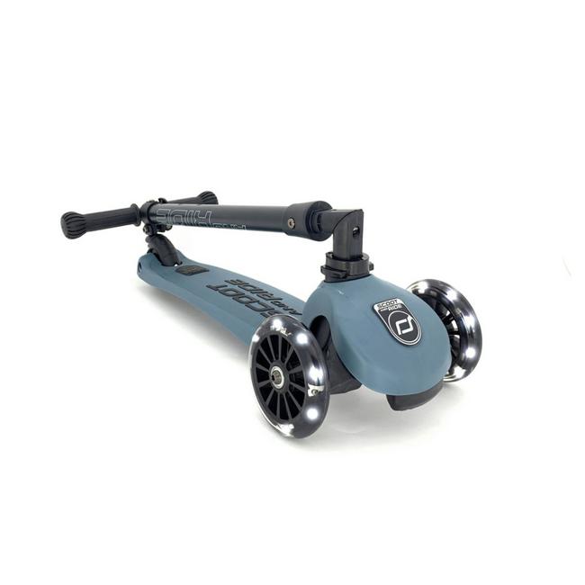Kinderroller mit LED Highwaykick 3 in Steel– sicherer, cooler und leuchtender Roller für Kinder - Copy