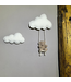 Wanddecoratie wolkenset met beertje op schommel – 2-delige set voor sfeervolle babykamer