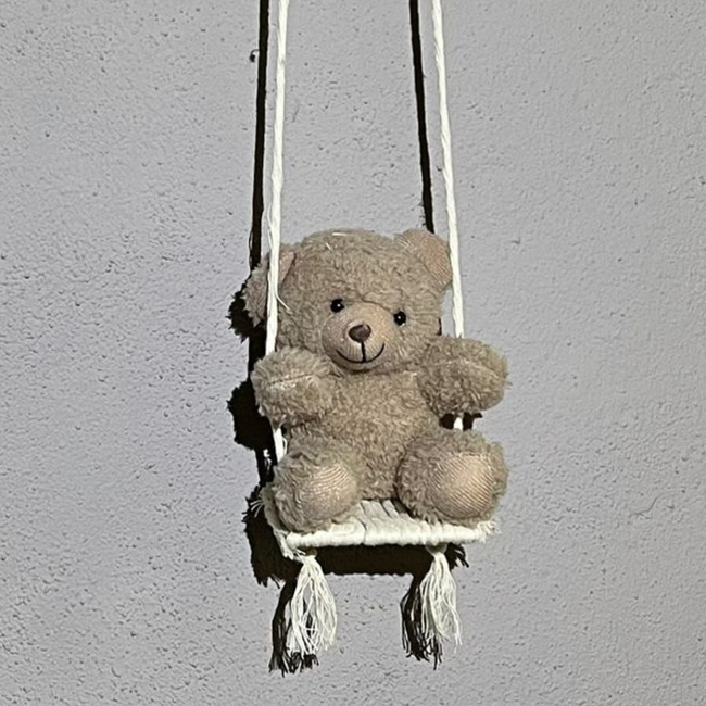 5-teiliges Wolkenset mit Bärchen auf Schaukel – süße Wanddekoration fürs Babyzimmer