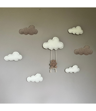 Marjems Wanddecoratie wolkenset met beertje op schommel | 7-delig Marjems Wanddecoratie wolkenset met beertje op schommel | 7-delig