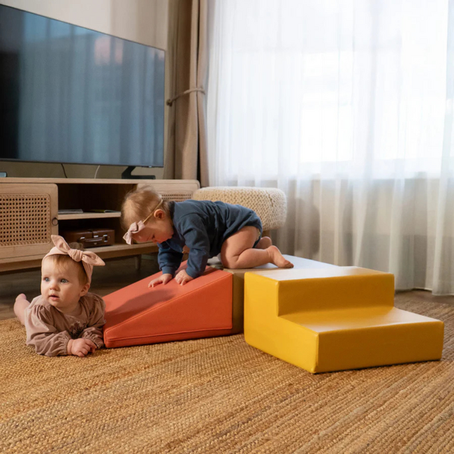Foam block set mini Climbie in pastel pink – play and climbing blocks for toddlers