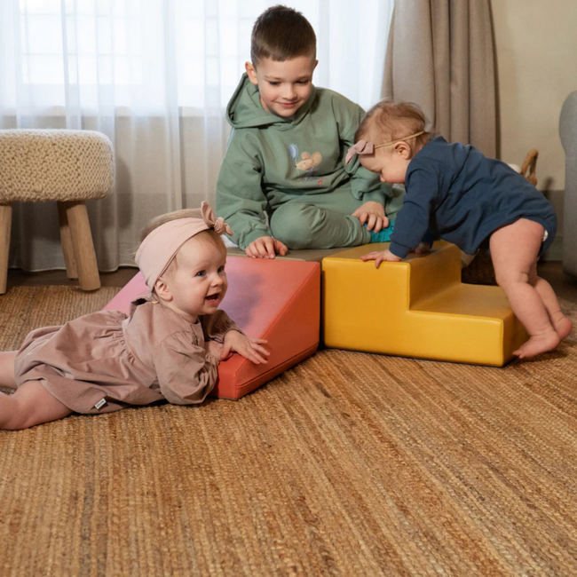 Foam block set mini Climbie in pastel pink – play and climbing blocks for toddlers