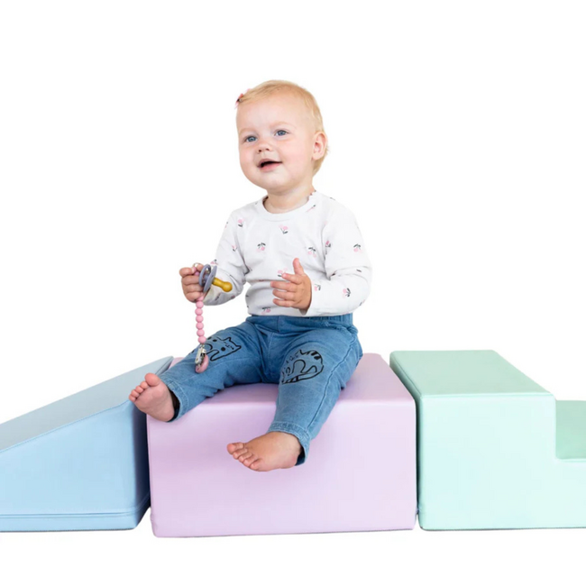 Ensemble de blocs en mousse mini Climbie pastel – blocs de jeu et d’escalade pour tout-petits