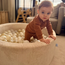 Piscine à balles avec balles en velours côtelé beige – espace de jeu sûr et confortable pour enfants