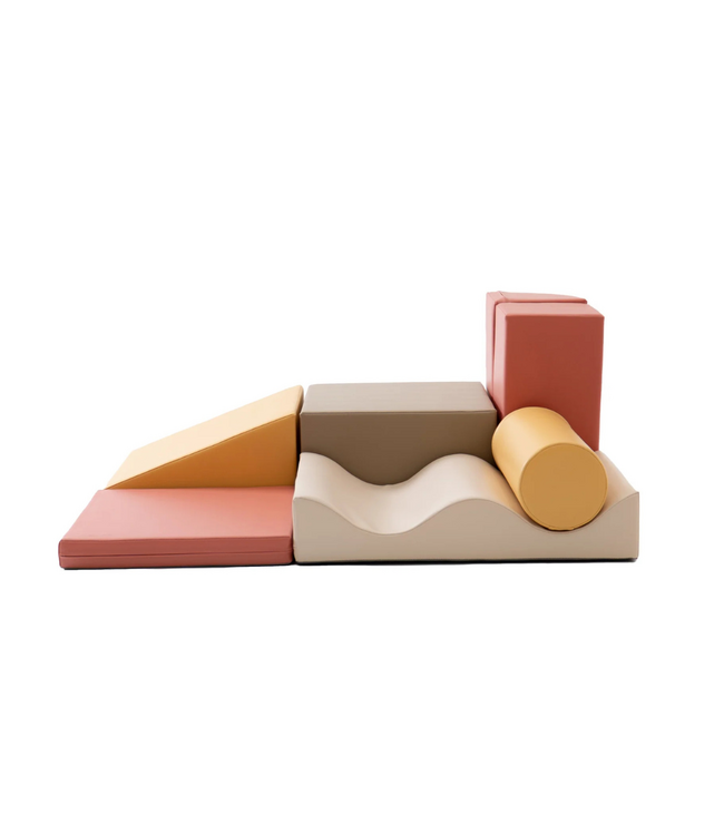 Foam blokken set Discover in pastel pink – zachte speelblokken voor kinderen