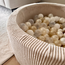 Ball pit with corduroy balls in beige – safe and soft play area for kids