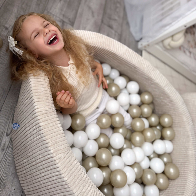 Bällebad-Spielset mit 200 weichen Bällen | Cord | Beige