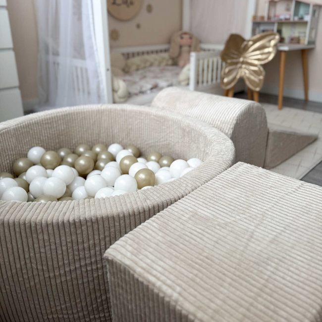 Ballenbak speelset met 200 zachte ballen | Corduroy | Beige