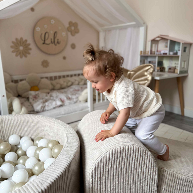 Bällebad-Spielset mit 200 weichen Bällen | Cord | Beige