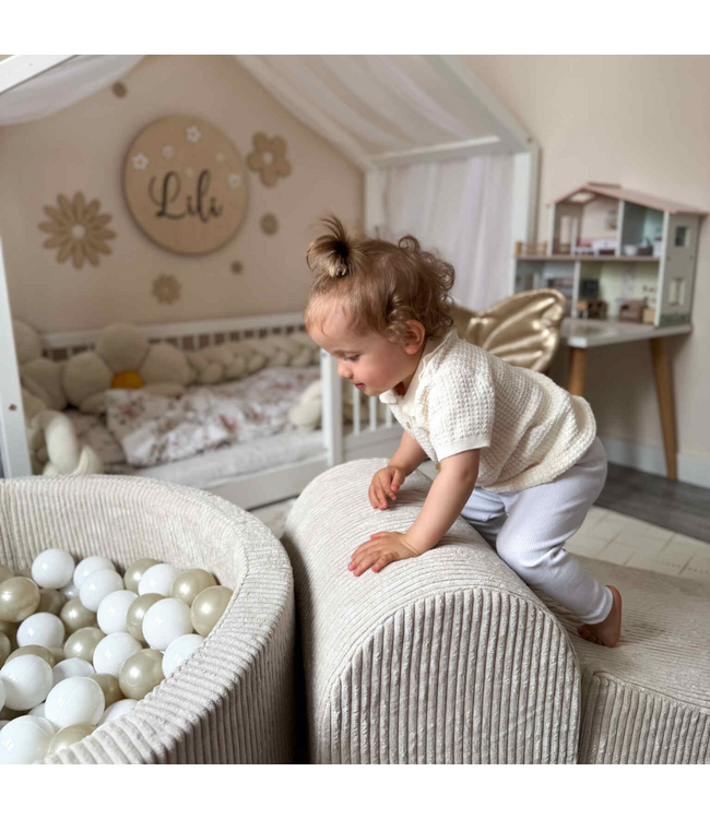 Ballenbak speelset met 200 zachte ballen | Corduroy | Beige