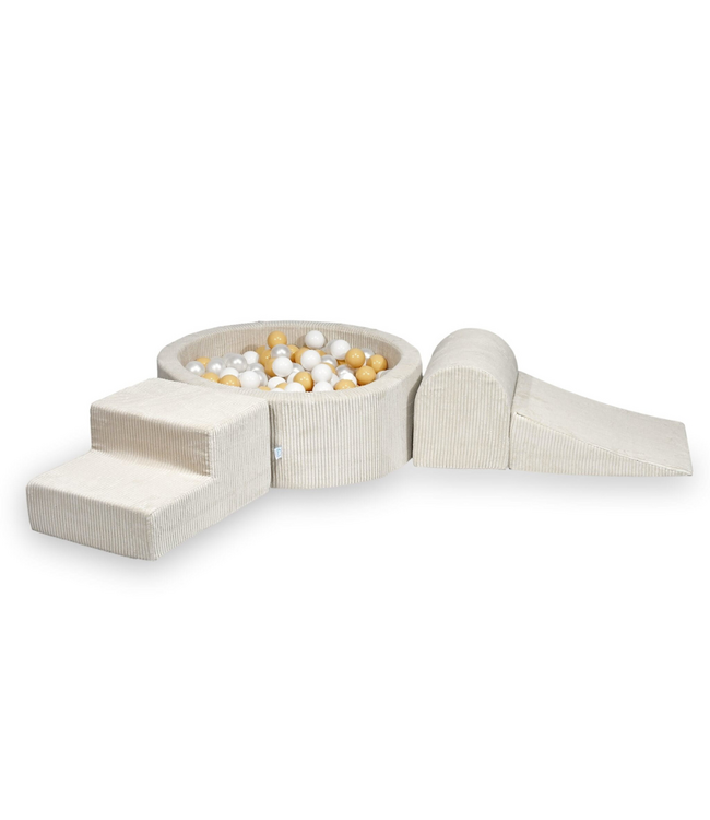 Ballenbak speelset met 200 zachte ballen | Corduroy | Beige