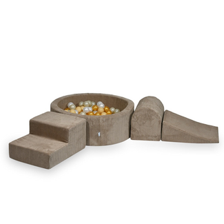 Mimii Bällebad-Spielset mit 3 Schaumblöcken – Cord | Toffee