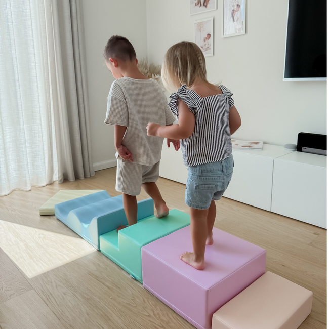 Foam blokken set Explorer – zachte en creatieve speelset in pastelkleuren