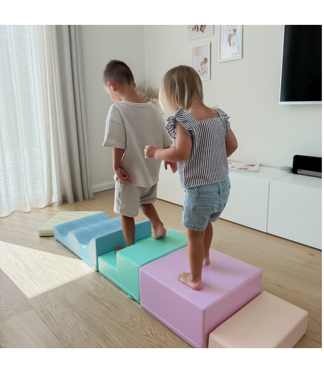 Foam blokken set Explorer – zachte en creatieve speelset in pastelkleuren