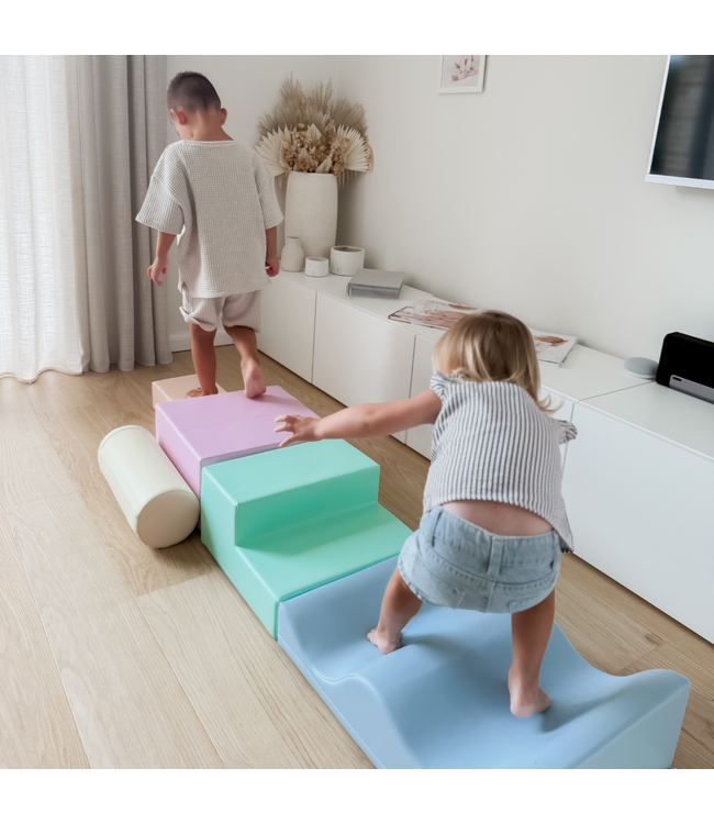 Foam blokken set Explorer – zachte en creatieve speelset in pastelkleuren