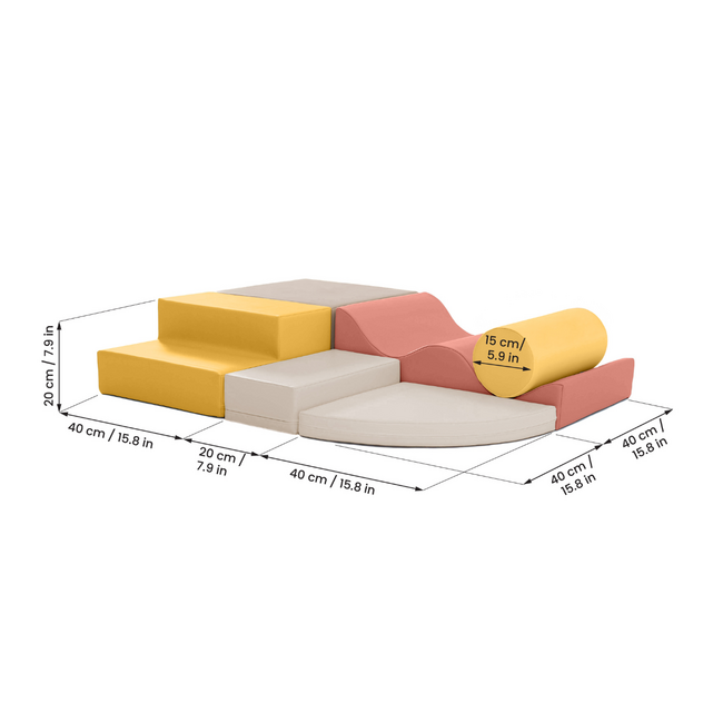 Foamblokken set Explorer – zachte blokken voor veilig en speels klimmen | Pastel Pink