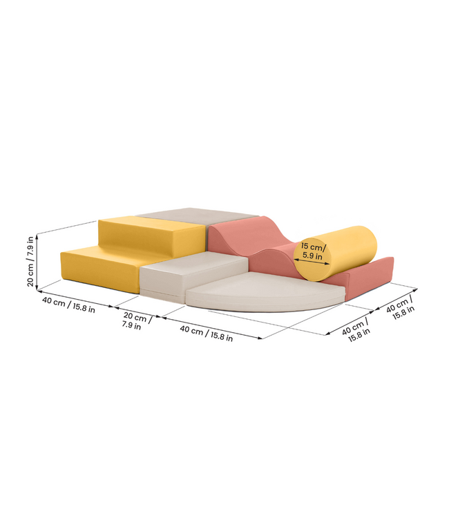 Foamblokken set Explorer – zachte blokken voor veilig en speels klimmen | Pastel Pink