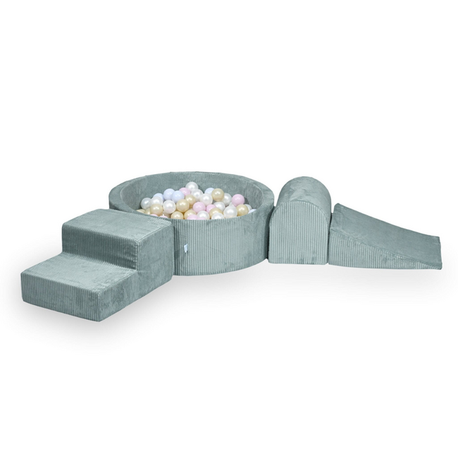 Ballenbak speelset met 3 zachte foamblokken van corduroy – Mint | Veilig en speels