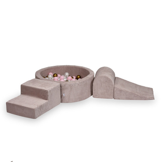 Mimii Bac à balles avec 3 blocs en mousse – Côtelé | Rose