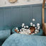 XL play set in corduroy with ball pit and 5 foam blocks in blue – safe and inviting playtime fun