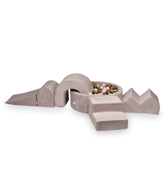 Mimii Speelset XL met ballenbak en 5 foamblokken – Corduroy | Roze
