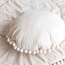 Decorative cushion with pompons – Ecru | Soft and stylish